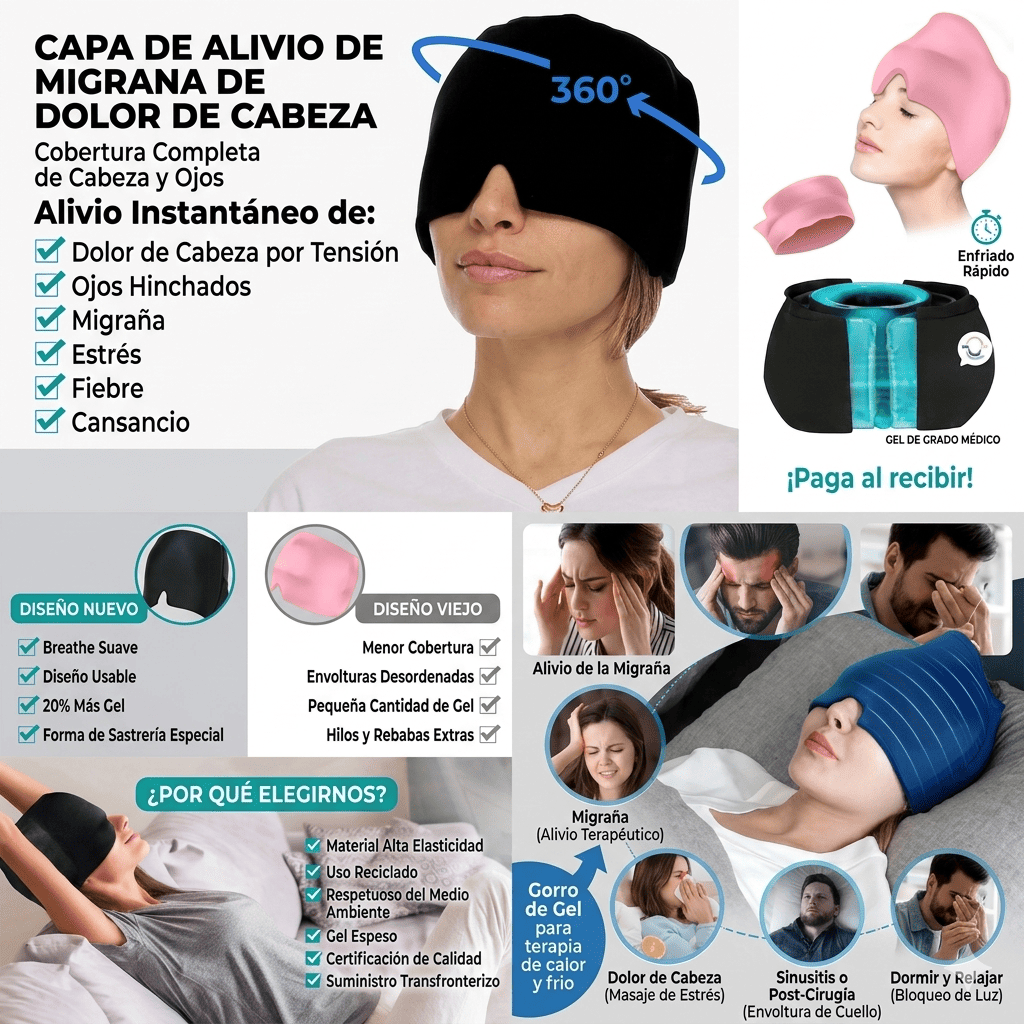 Gorro de Terapia Dual: Elimina el Dolor de Cabeza Sin Medicamentos